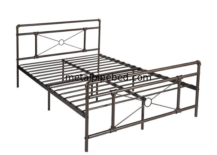 Modern light industrial steel pipe bed frame